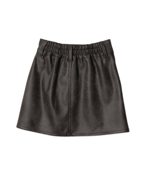 ベルト付ヴィンテージライク合皮ミニスカート