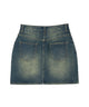 ヴィンテージウォッシュ台形デニムミニスカート