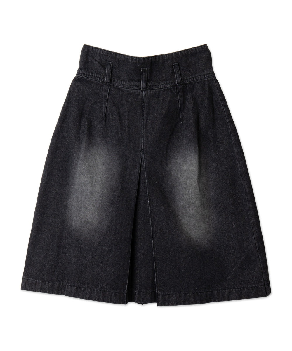ヴィンテージウォッシュデニムプリーツミドルスカート
