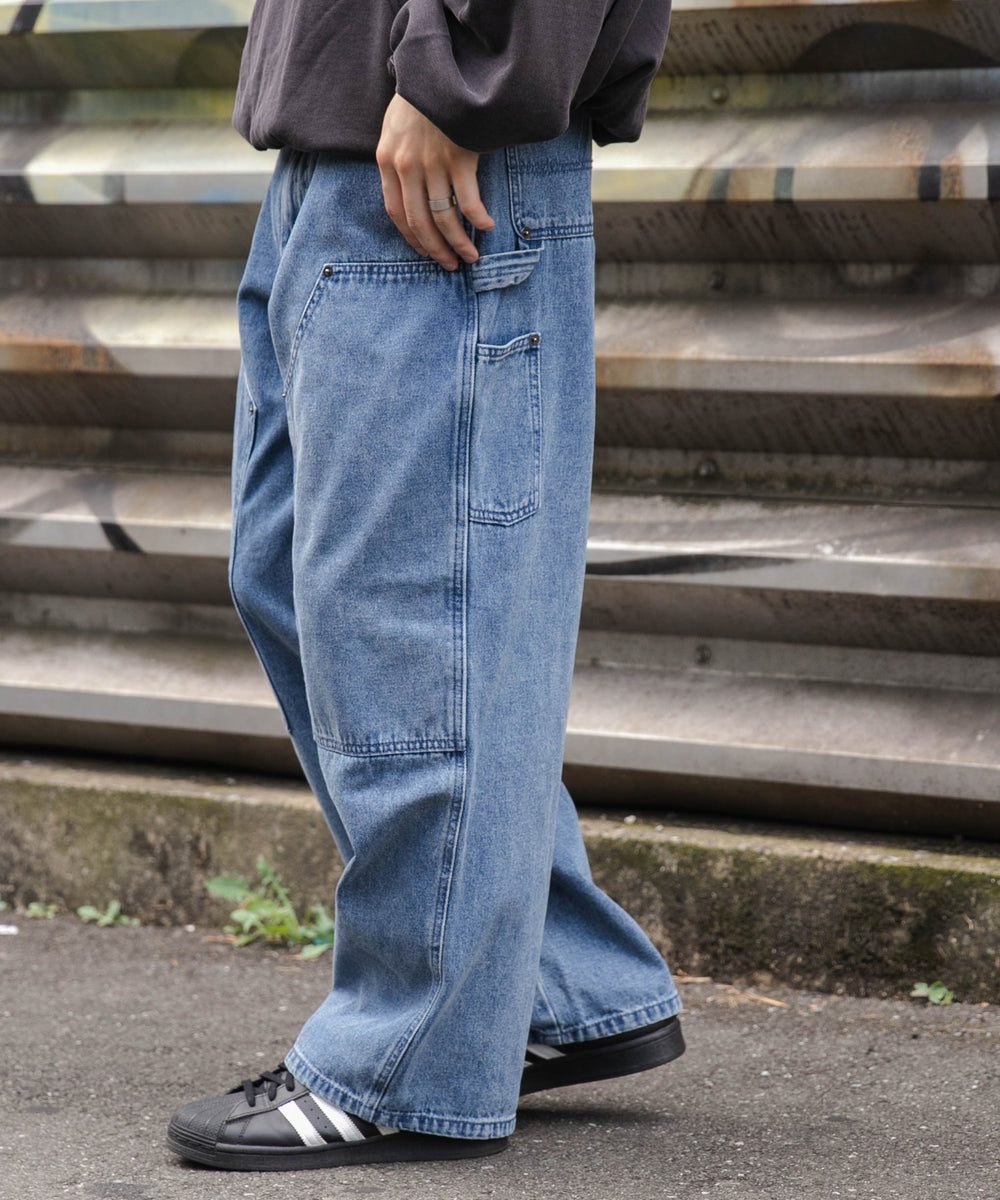 デニム淡加工 モデル：180cm L着用