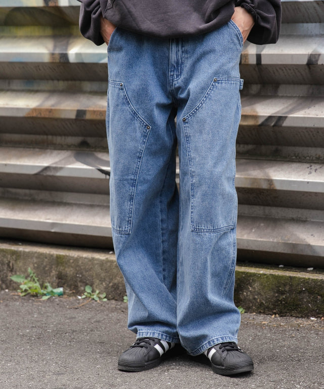 デニム淡加工 モデル：180cm L着用