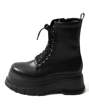 厚底ボリュームレースアップショートブーツ