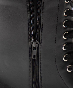 厚底ボリュームレースアップショートブーツ