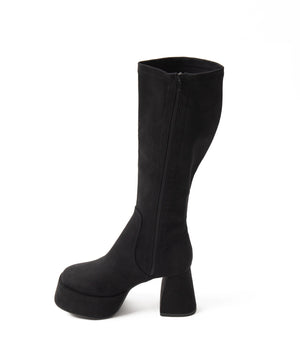 ストーム付きワイドヒールロングブーツ