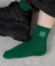 底パイル刺繍デザインソックス（丈14㎝）/グリーン