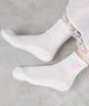 底パイル刺繍デザインソックス（丈14㎝）/ホワイト