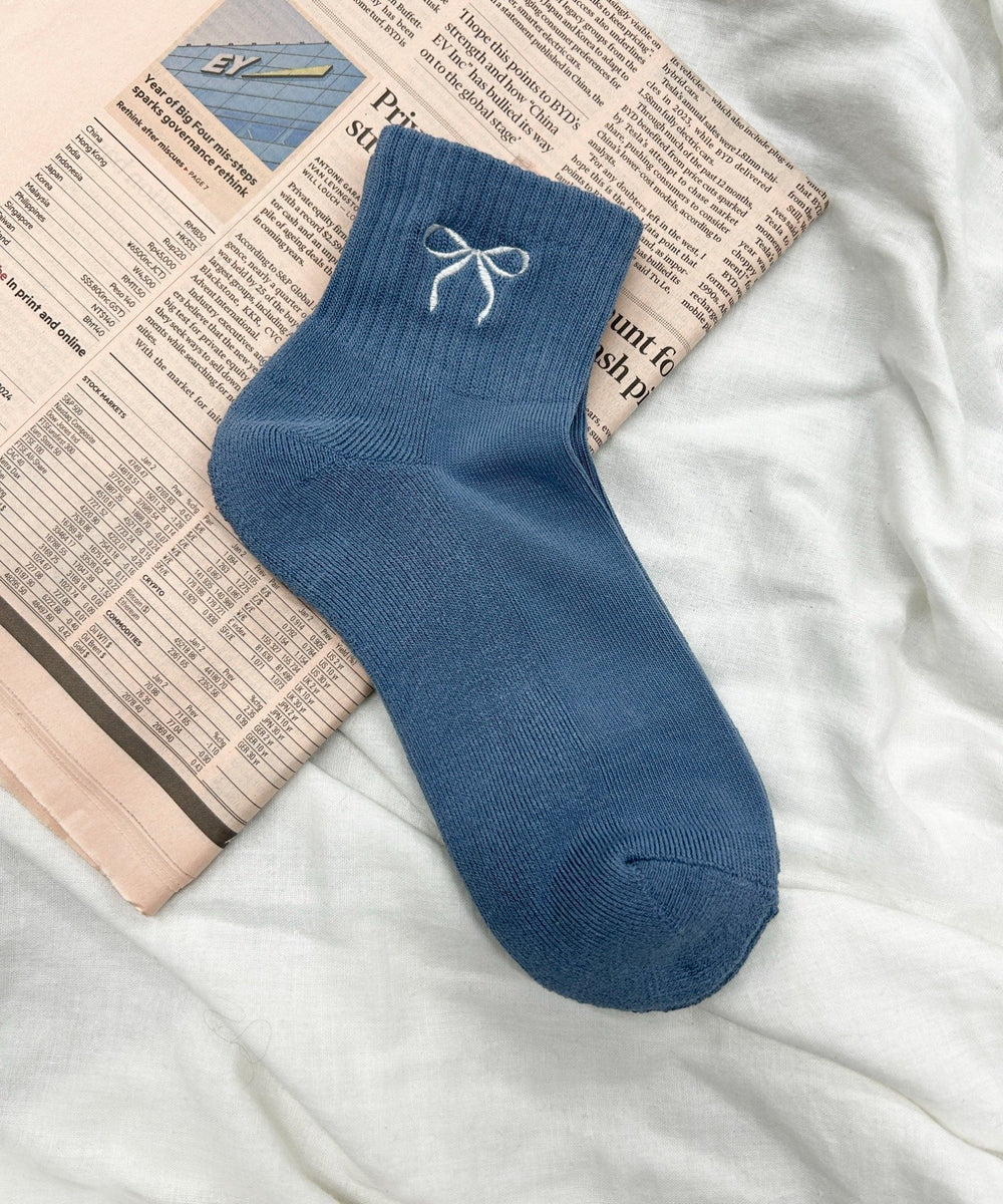 リボン刺繍アンクルパイルソックス(23-25cm)｜WEGO（ウィゴー