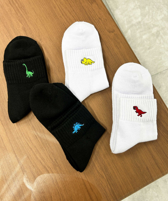 ダイナソー刺繍アンクルソックス(23-25cm)