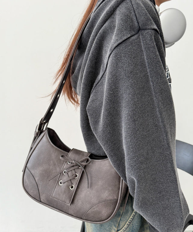 マルチWAYハーフムーンベルトバッグ/柄6（ヴィンテージ風ブラック）