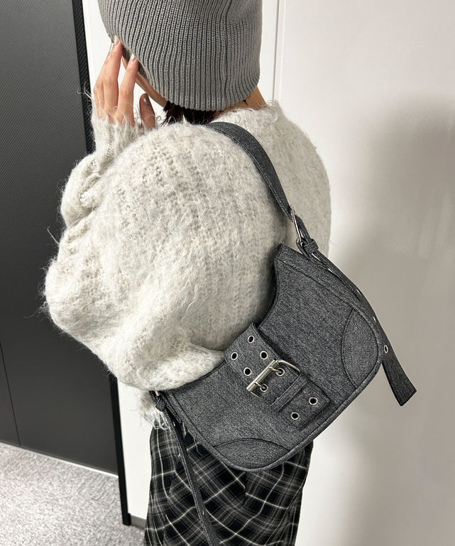 デニム風PUブラック（ブラックその他）