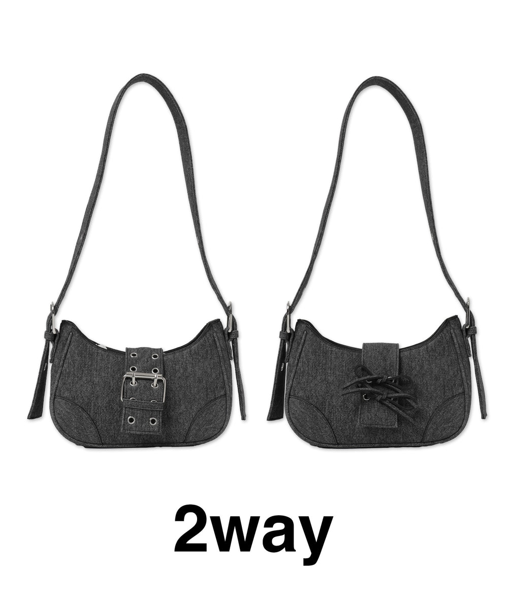 デニム風PUブラック（ブラックその他）