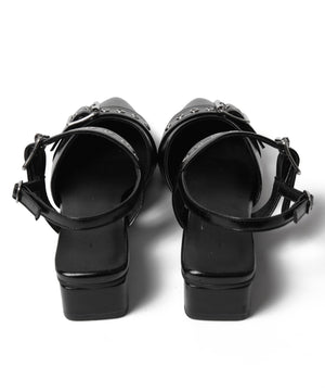 ハトメベルトポインテッドシューズ