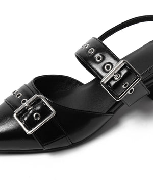 ハトメベルトポインテッドシューズ