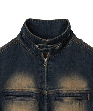 ヴィンテージウォッシュバイカージャケット