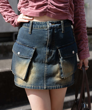 インディゴ濃オーバーダイ モデル:155cm F着用