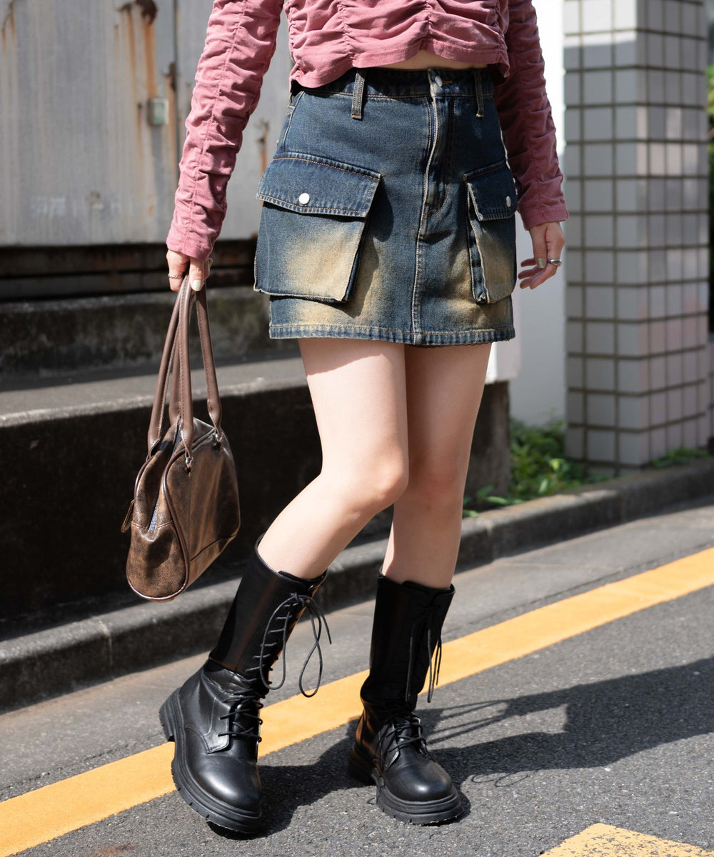 インディゴ濃オーバーダイ モデル:155cm F着用