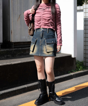 インディゴ濃オーバーダイ モデル:155cm F着用