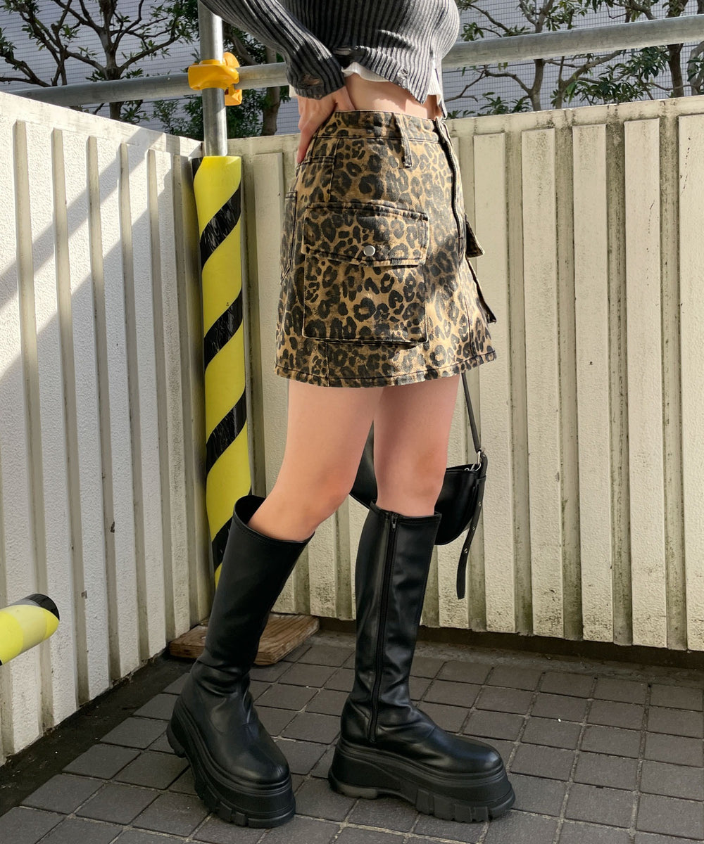 柄2（レオパード柄） モデル:155cm F着用 モデル:155cm F着用