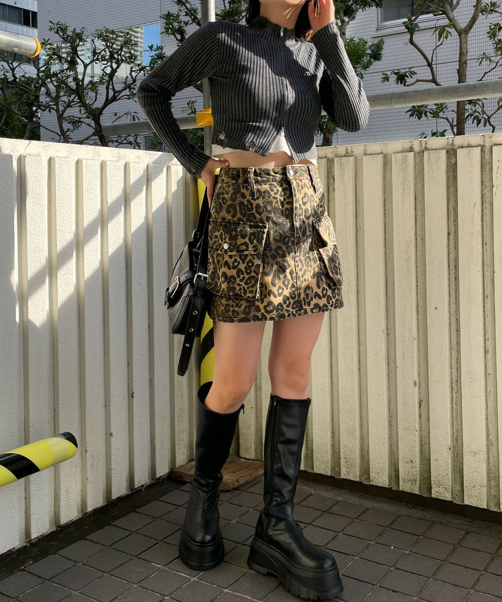 柄2（レオパード柄） モデル:155cm F着用 モデル:155cm F着用