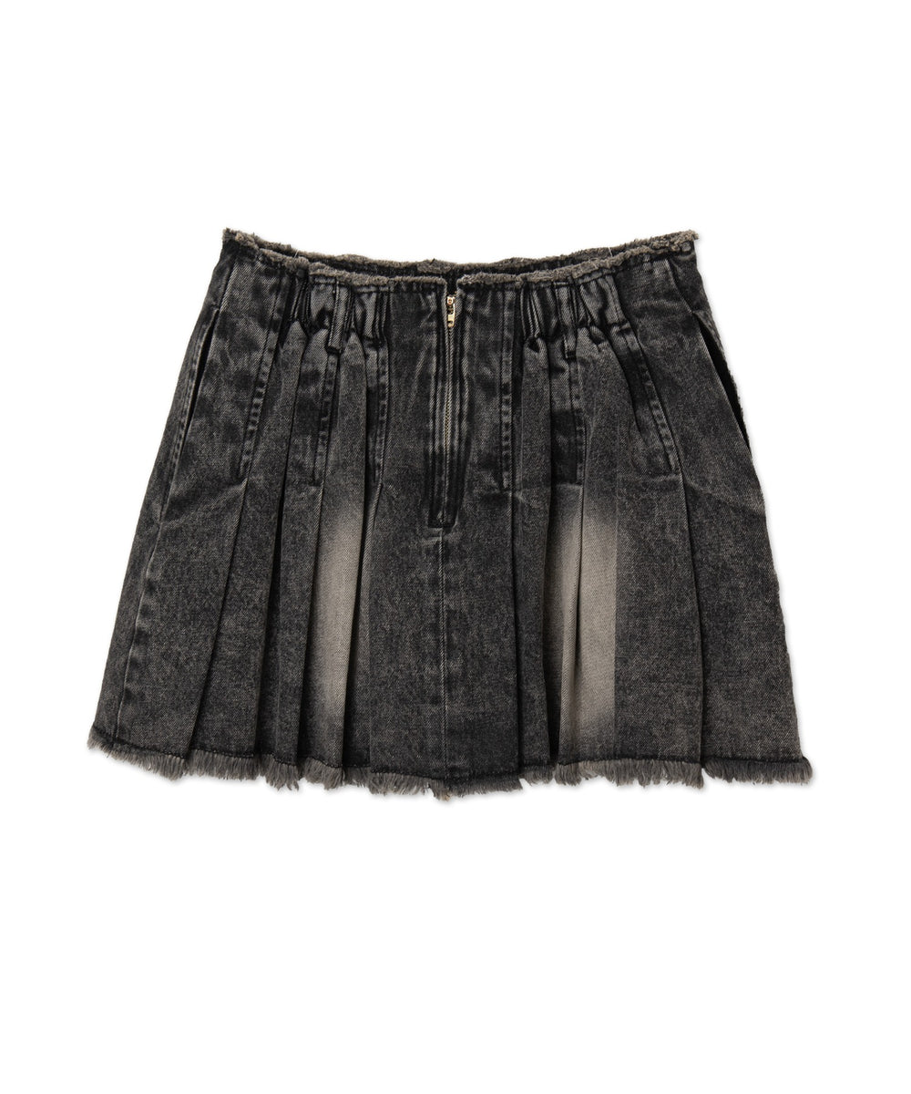 ヴィンテージウォッシュプリーツスカパン