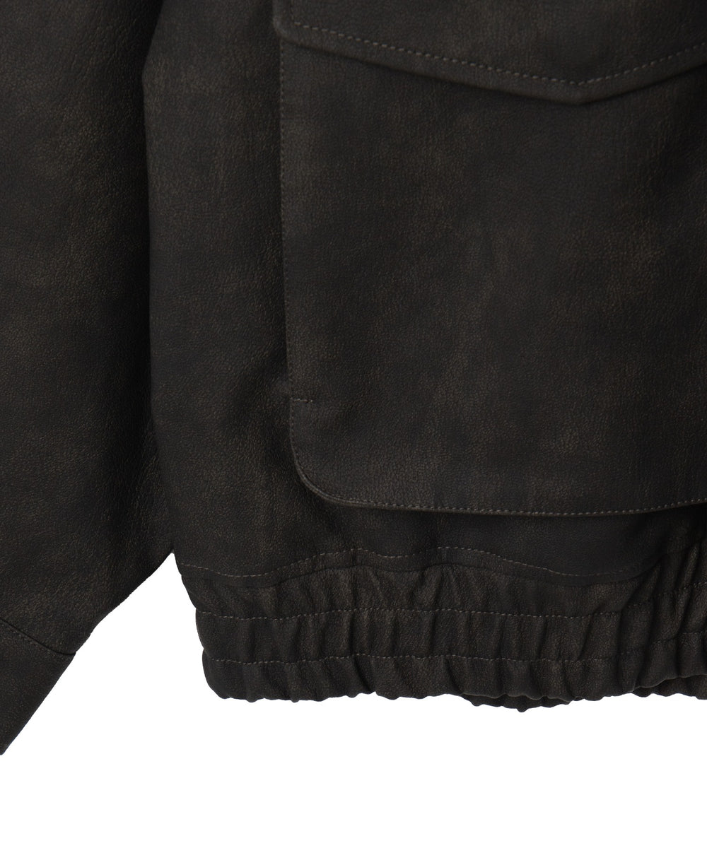 合皮2WAYフライトジャケット