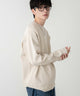 ミラノリブクルーネックプルオーバー/ホワイト 　モデル:177cm L着用