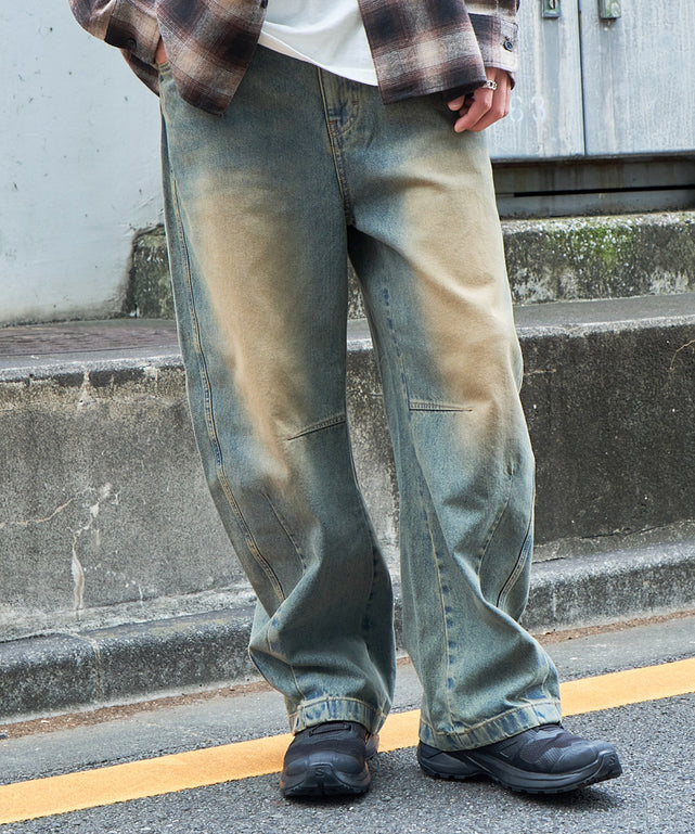 デニム淡加工 モデル：180cm L着用