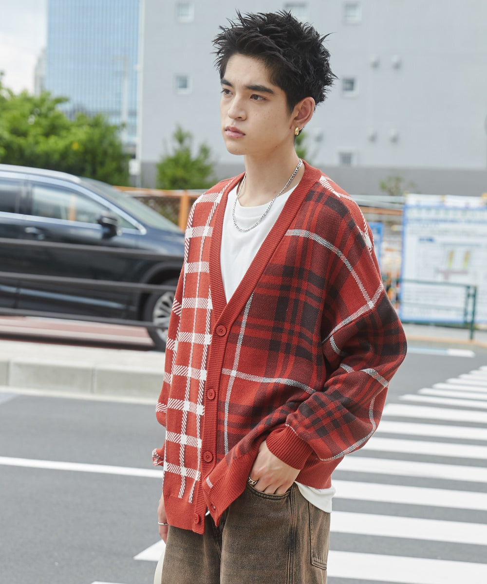 オレンジチェック モデル：180cm L着用