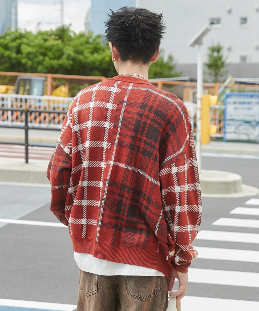 オレンジチェック モデル：180cm L着用