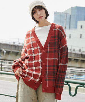 オレンジチェック モデル：160cm L着用