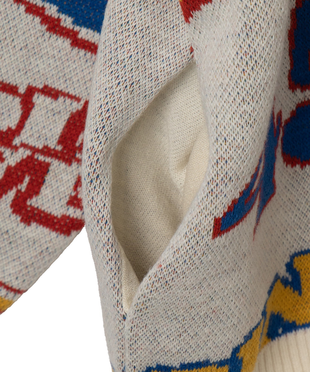 リラックスフィットパターンカーディガン