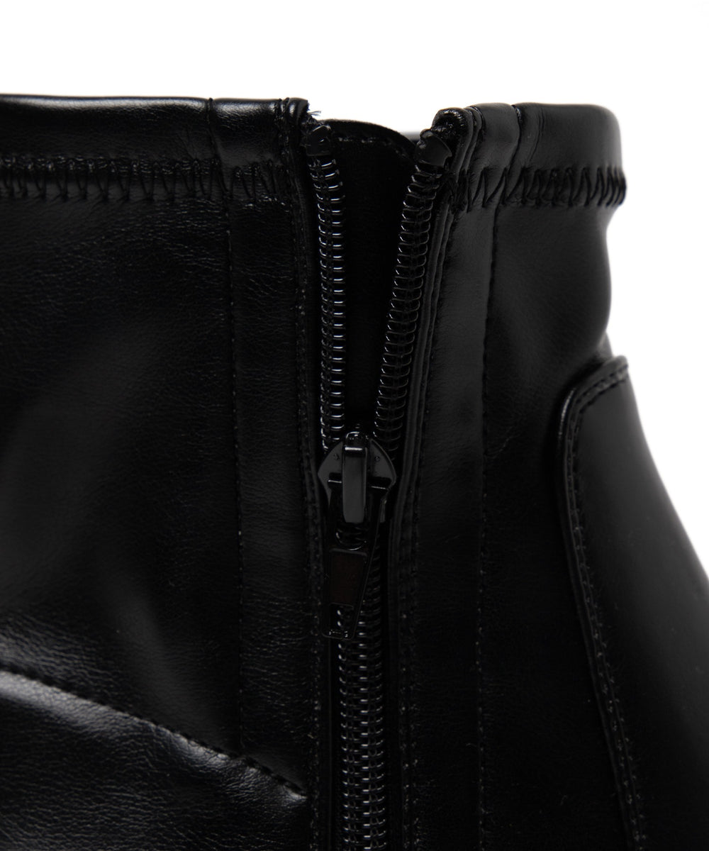 ストーム付きワイドヒールショートブーツ