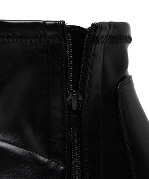 ストーム付きワイドヒールショートブーツ