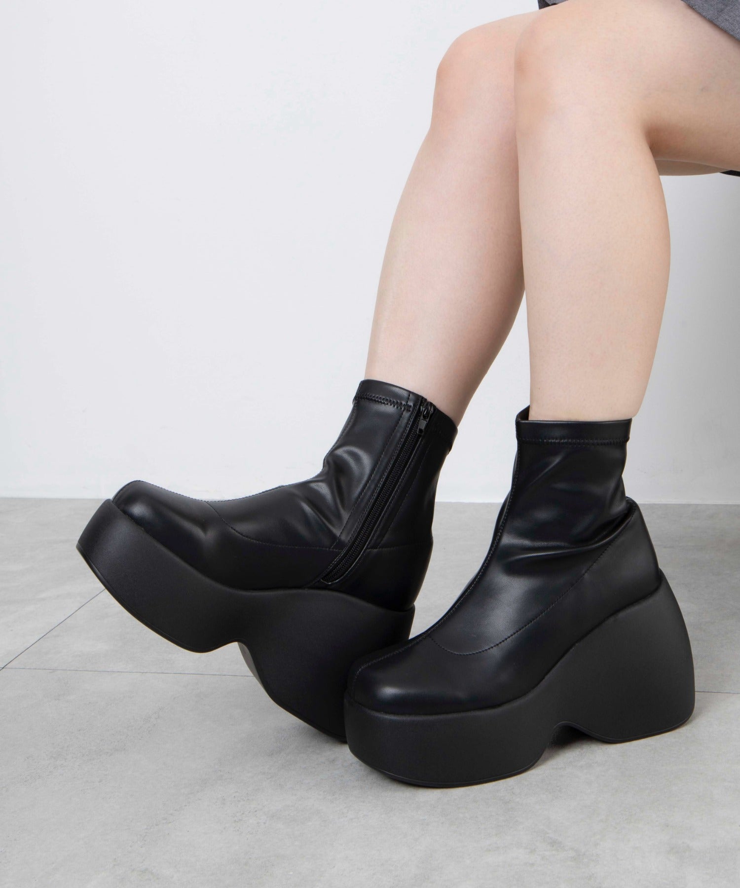 送料込み 25cm ✝️YOSUKE✝️厚底ウェッジソールブーツ パープル