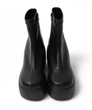厚底ウェッジソールショートブーツ