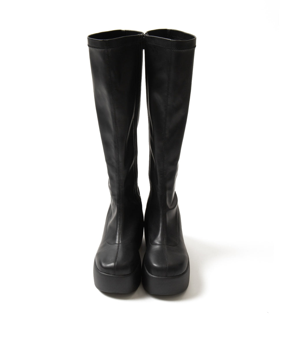 厚底ウェッジソールロングブーツ