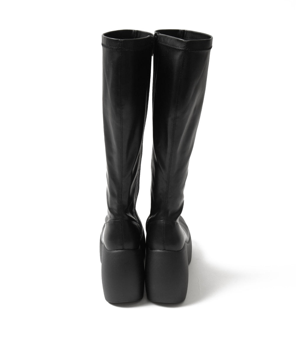 厚底ウェッジソールロングブーツ