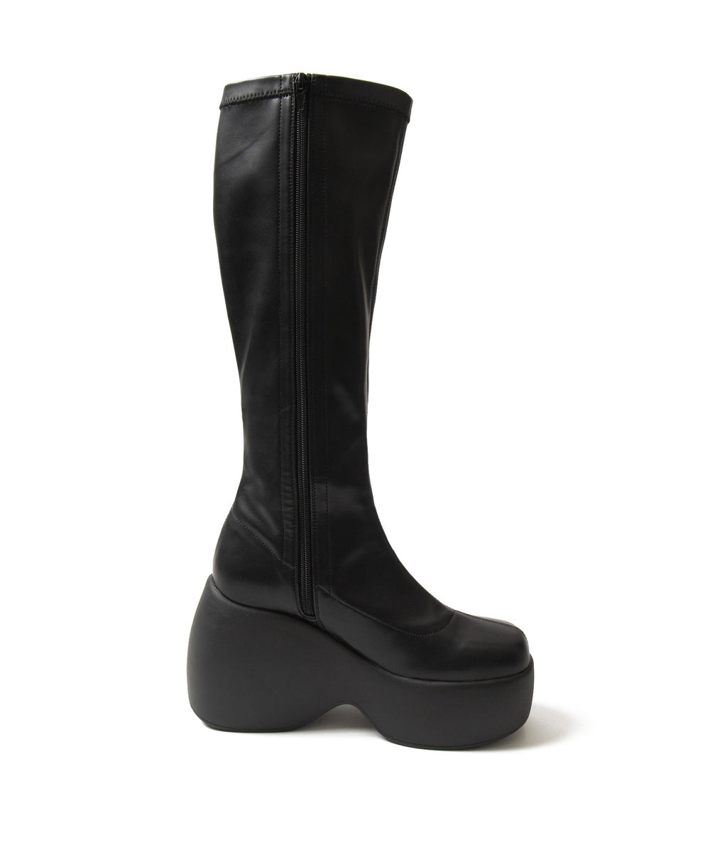 厚底ウェッジソールロングブーツ