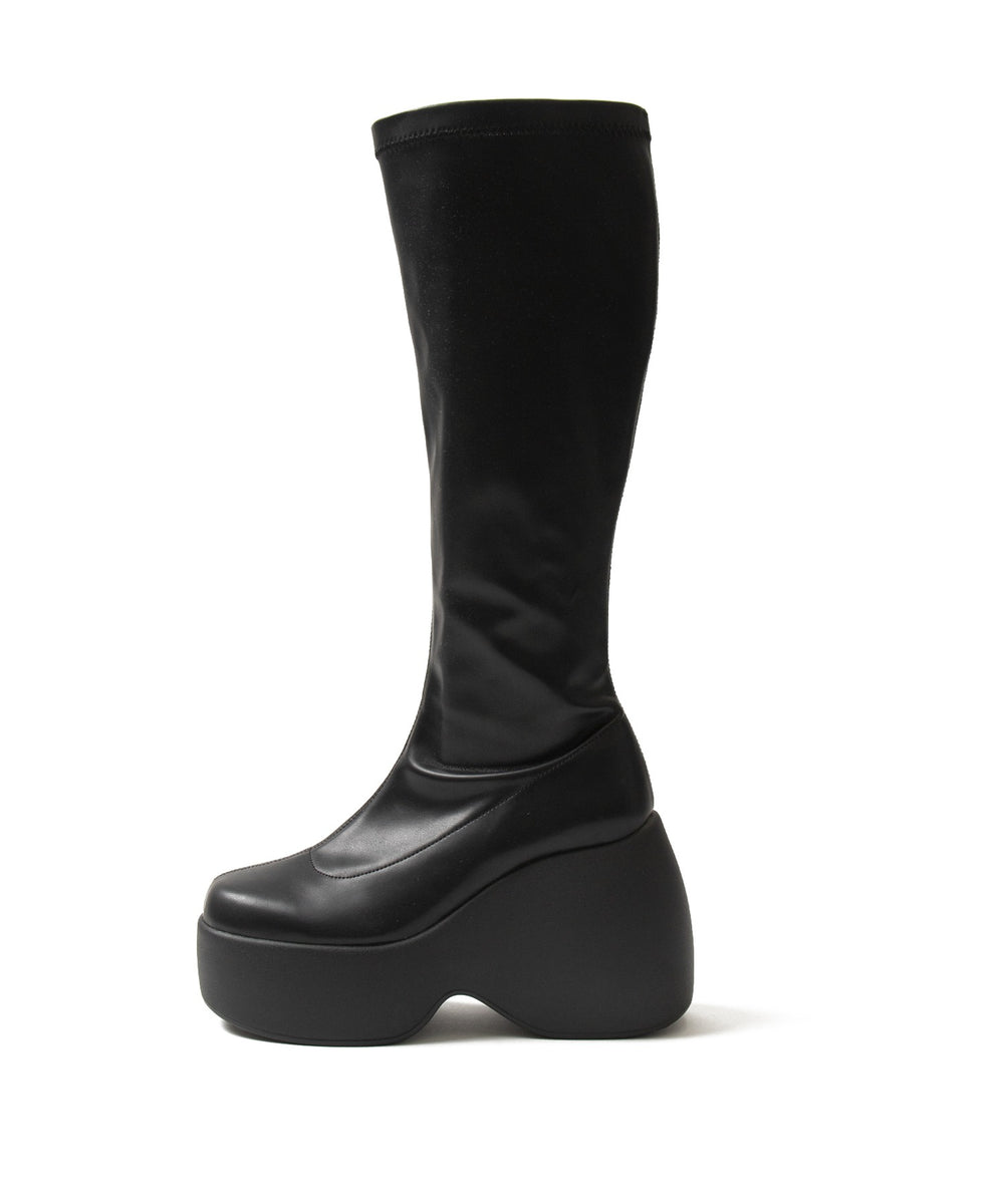 厚底ウェッジソールロングブーツ