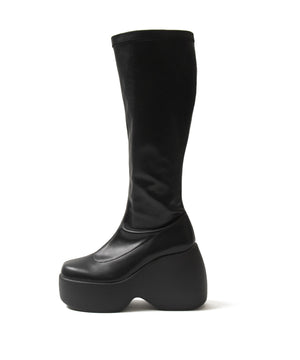 厚底ウェッジソールロングブーツ