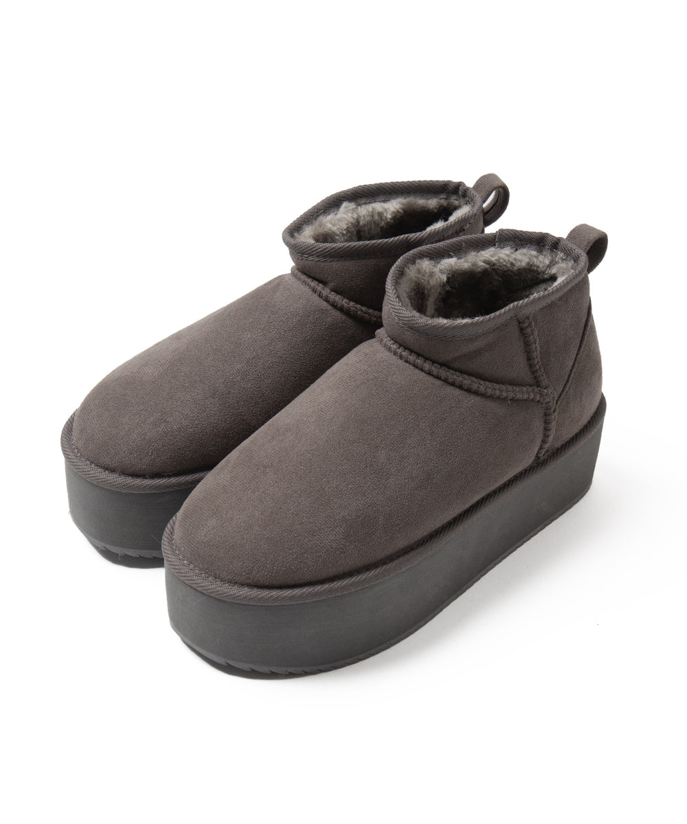 厚底ショートFムートンブーツ