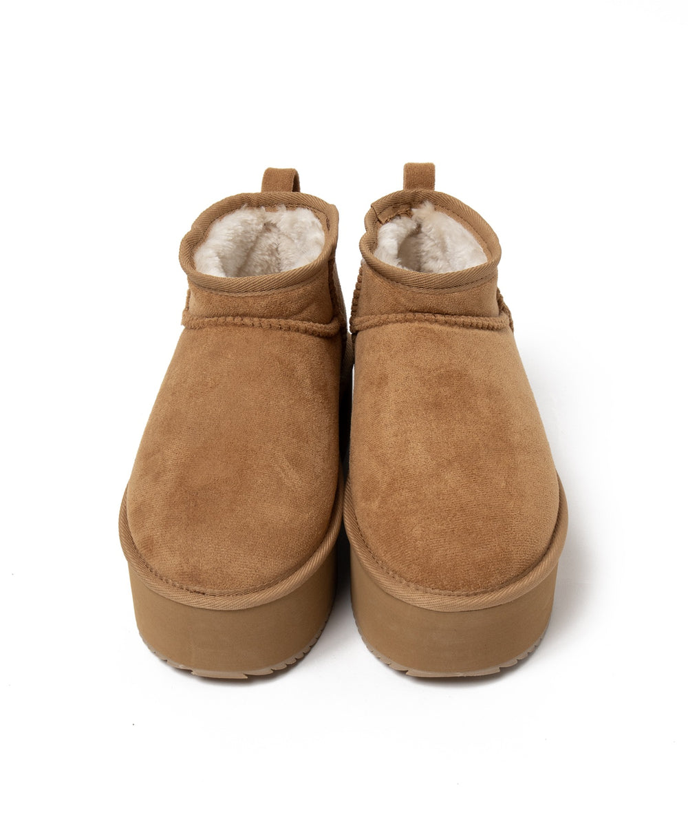 厚底ショートFムートンブーツ