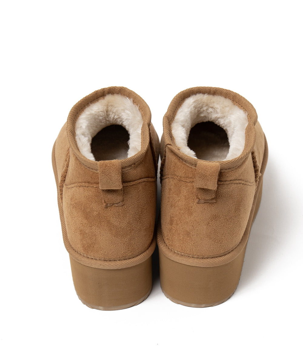 厚底ショートFムートンブーツ