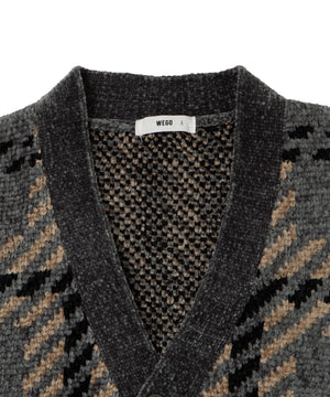 ベロアモールパターンカーディガン