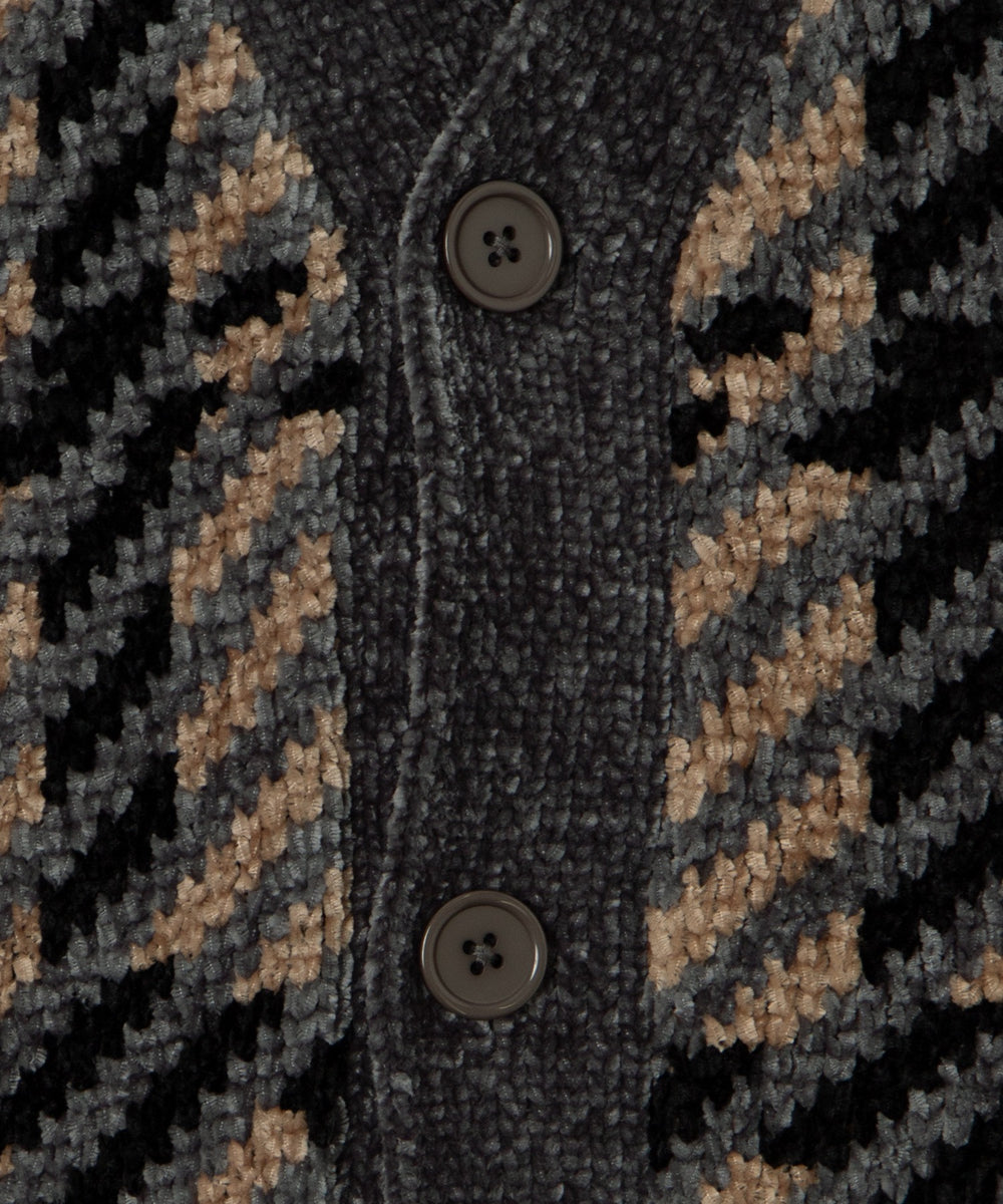 ベロアモールパターンカーディガン