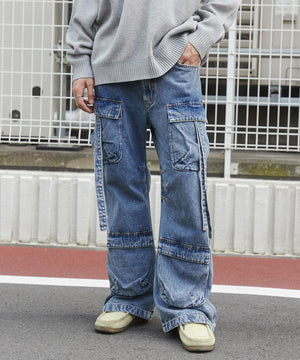 デニム中濃加工 モデル：180cm L着用