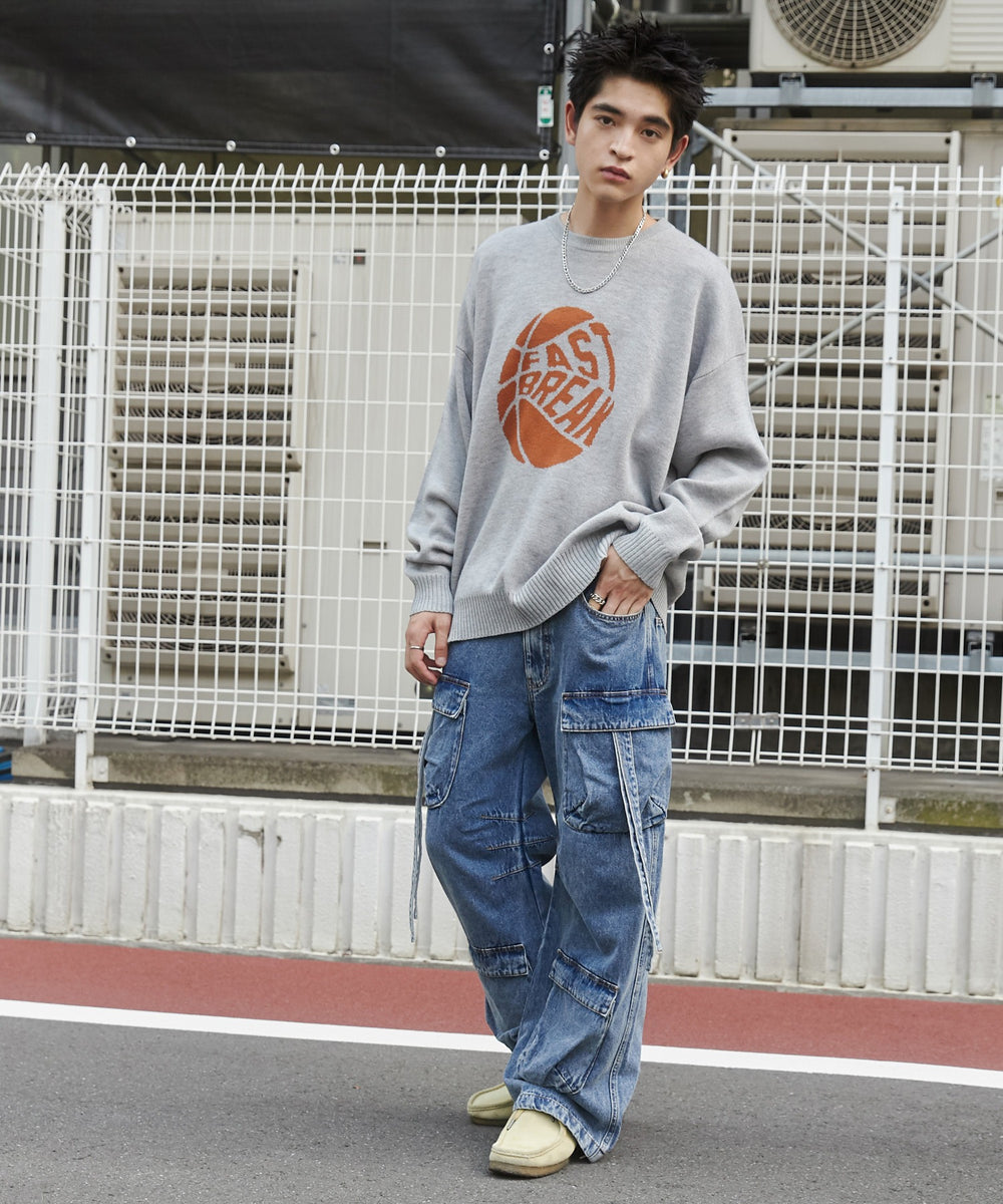 デニム中濃加工 モデル：180cm L着用