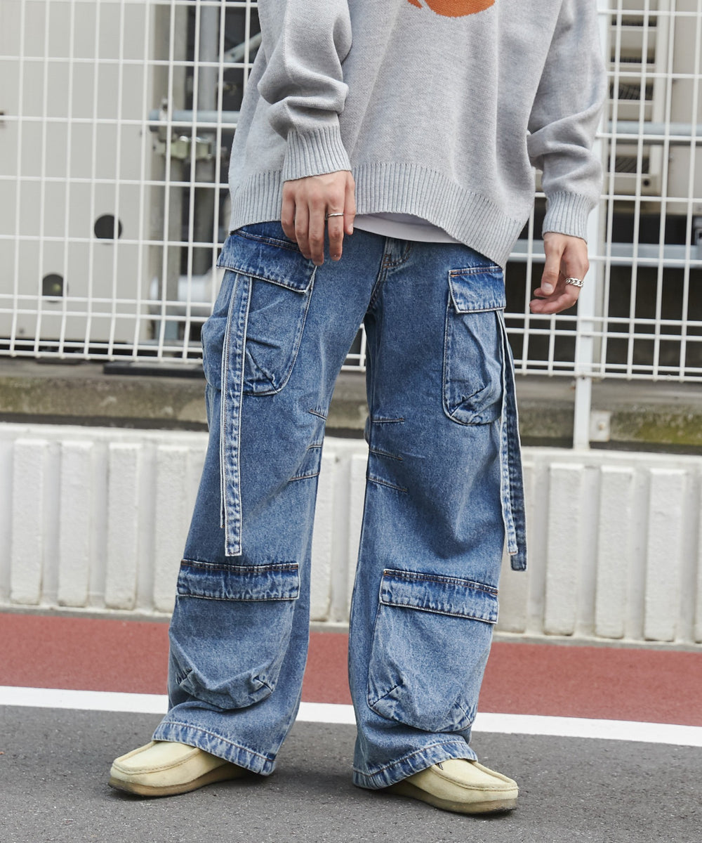 デニム中濃加工 モデル：180cm L着用