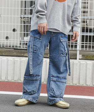 デニム中濃加工 モデル：180cm L着用