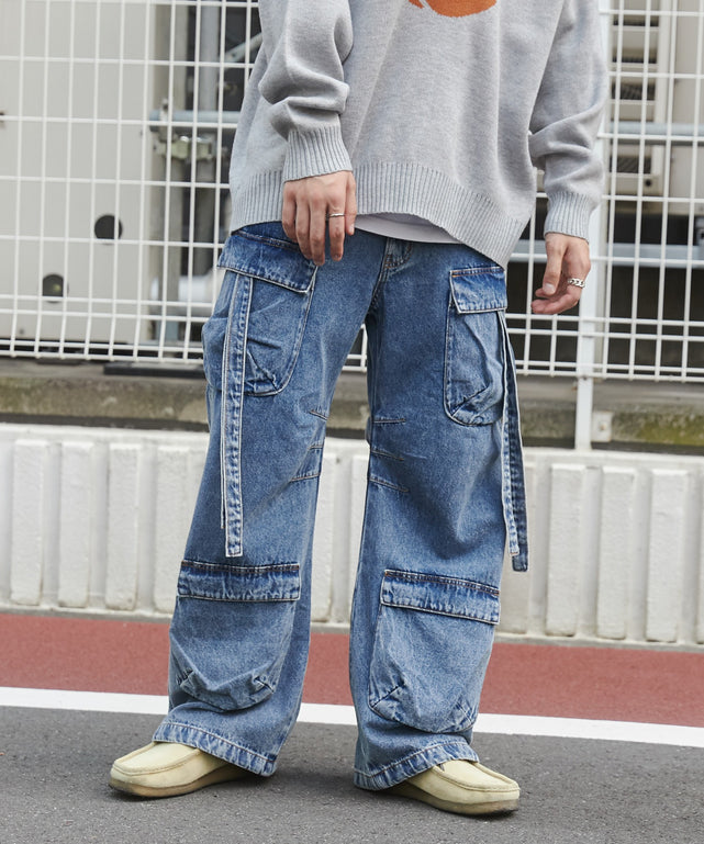 デニム中濃加工 モデル：180cm L着用